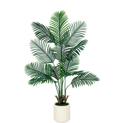 6FT/5FT Areca Palm Artificial Tree Indoor with White Pot Fake Plant for Home Office Decor Indoor Outdoor