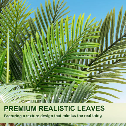 7FT Faux Palm Tree, Artificial Golden Cane Palm Tree Outdoor Indoor, Fake Tree for Home House Office Living Room Yard Patio, 2Pack