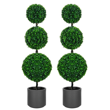 4FT/3FT Artificial Triple Ball Topiary Trees