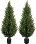 VIVATREES 2Pack 3-5ft Artificial Cedar Topiary UV-Resistant, Commercial-Grade Wind-Proof Faux Pine for All-Season Porch & Entryway Decor