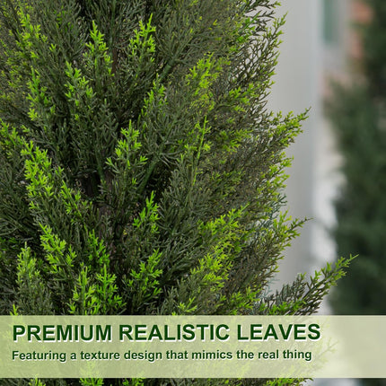 VIVATREES 2Pack 3-5ft Artificial Cedar Topiary UV-Resistant, Commercial-Grade Wind-Proof Faux Pine for All-Season Porch & Entryway Decor