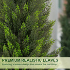 VIVATREES 2Pack 3-5ft Artificial Cedar Topiary UV-Resistant, Commercial-Grade Wind-Proof Faux Pine for All-Season Porch & Entryway Decor