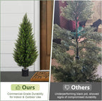 VIVATREES 2Pack 3-5ft Artificial Cedar Topiary UV-Resistant, Commercial-Grade Wind-Proof Faux Pine for All-Season Porch & Entryway Decor