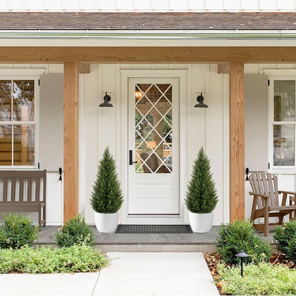 VIVATREES 2Pack 3-5ft Artificial Cedar Topiary UV-Resistant, Commercial-Grade Wind-Proof Faux Pine for All-Season Porch & Entryway Decor