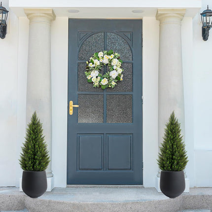 VIVATREES 2Pack 3-5ft Artificial Cedar Topiary UV-Resistant, Commercial-Grade Wind-Proof Faux Pine for All-Season Porch & Entryway Decor