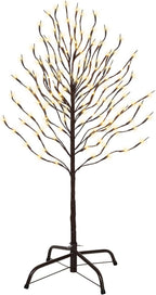 VIVATREES Twinkling Twig Trees, 3ft Lighted Branches with Warm White Fairy Lights, Indoor Outdoor Christmas & Wedding Decor (Brown Branch Star Trees)