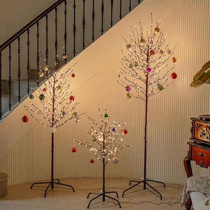 VIVATREES 3ft & 5ft & 6ft Twinkling Twig Trees Set, with Warm White Lights, Indoor Outdoor Christmas & Wedding Decor(3 Sizes Pack)