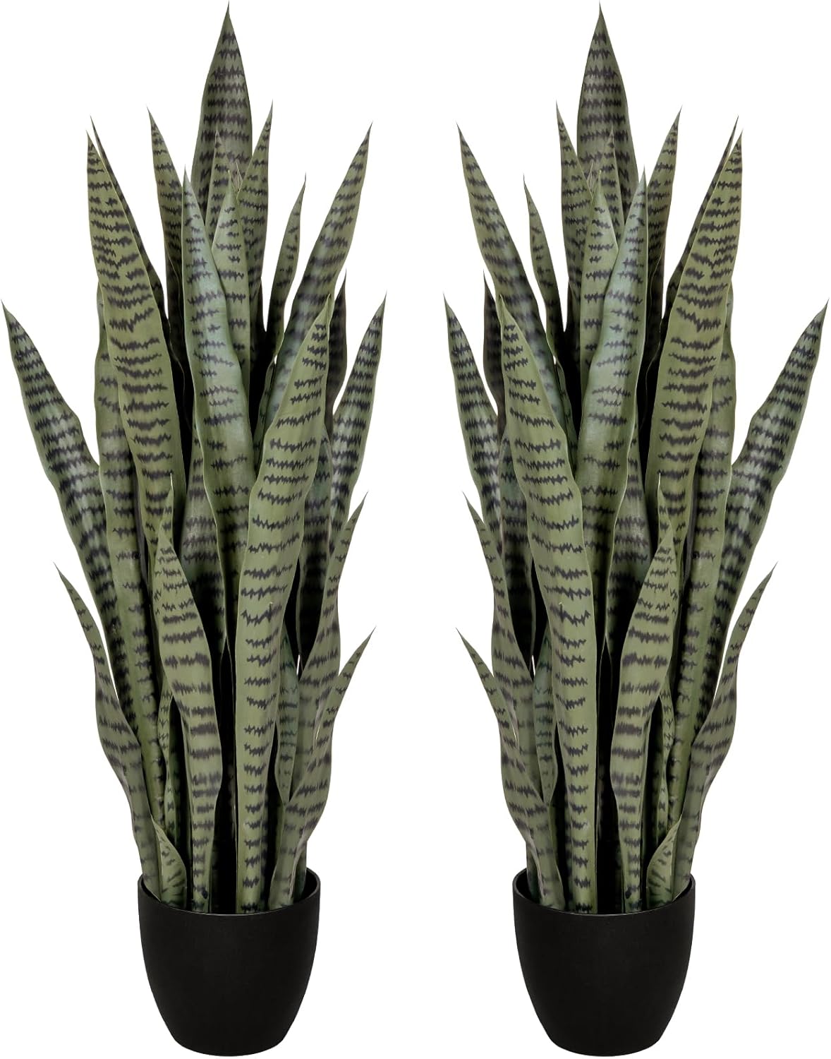 2 Pack 3FT Sansevieria Artificial Silk Tree, Fake Snake Plant, Faux Agave Potted Plants for Indoor and Outdoor Home Office Décor