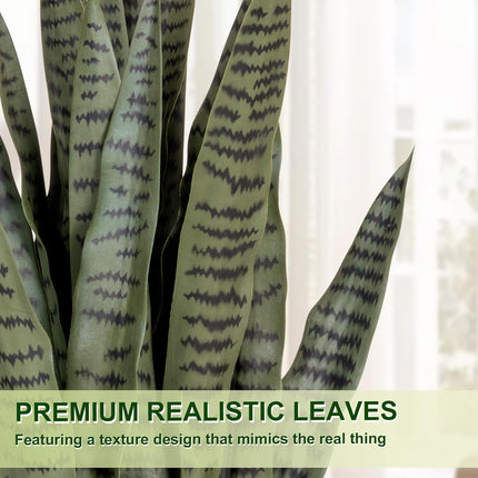 2 Pack 3FT Sansevieria Artificial Silk Tree, Fake Snake Plant, Faux Agave Potted Plants for Indoor and Outdoor Home Office Décor