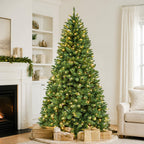 7.5 Ft Pre-Lit Artificial Christmas Tree with 450 Dual-Color LED Lights & 10 Lighting Modes