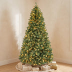 6 Ft Pre-Lit Artificial Christmas Tree with 250 Dual-Color LED Lights & 10 Lighting Modes