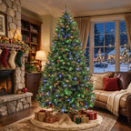 6 Ft Pre-Lit Artificial Christmas Tree with 250 Dual-Color LED Lights & 10 Lighting Modes