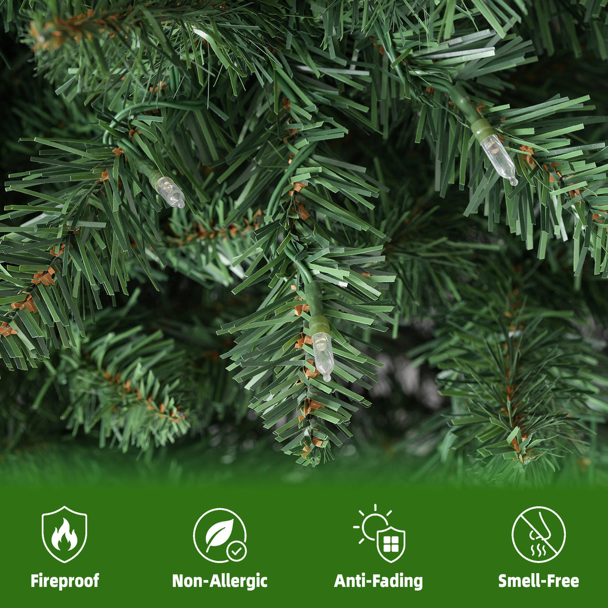 6 Ft Pre-Lit Artificial Christmas Tree with 250 Dual-Color LED Lights & 10 Lighting Modes