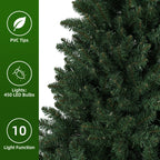 6 Ft Pre-Lit Artificial Christmas Tree with 250 Dual-Color LED Lights & 10 Lighting Modes
