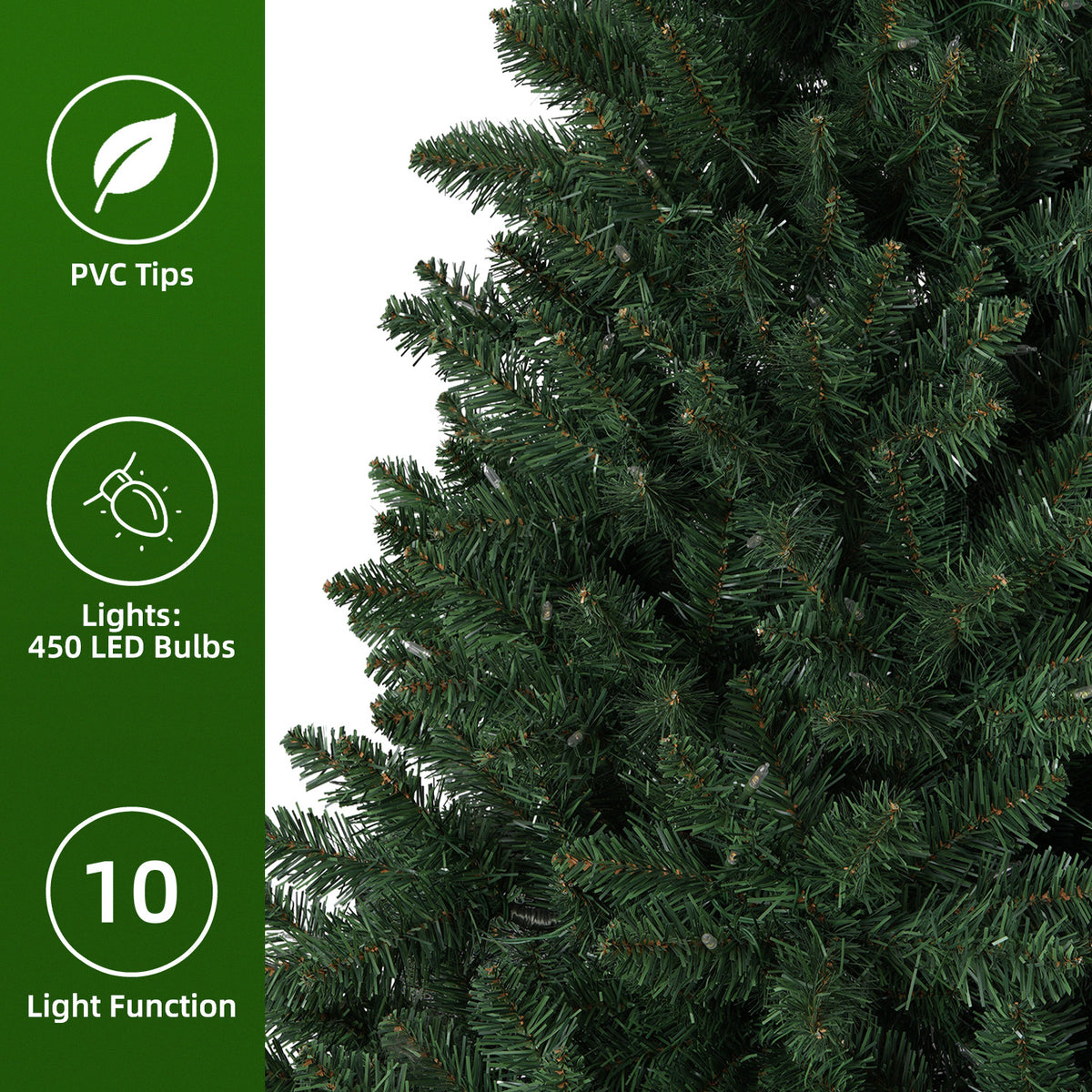 6 Ft Pre-Lit Artificial Christmas Tree with 250 Dual-Color LED Lights & 10 Lighting Modes