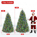 6 Ft Pre-Lit Artificial Christmas Tree with 250 Dual-Color LED Lights & 10 Lighting Modes