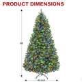 Vivatrees 6FT 7.5FT Pre-Lit Artificial Christmas Tree with Color-Changing LED Lights, Hinged Branches, Folding Metal Stand, 10 Lighting Effects for Holiday Home Decoration