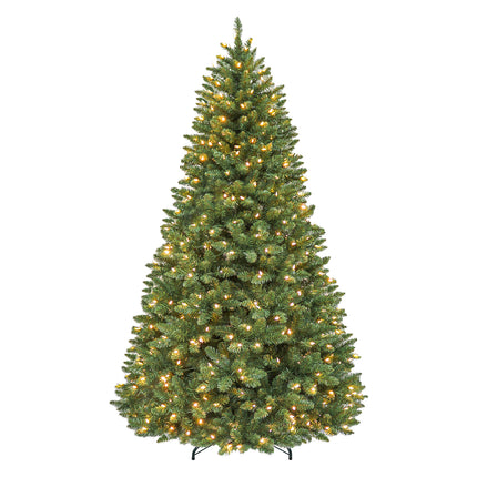 Vivatrees 6FT 7.5FT Prelit Artificial Christmas Tree, with 10 Modes, Metal Stand, Hinged Branches, Realistic Xmas Tree for Holiday Decor, Green