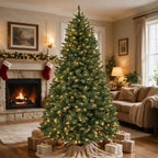 7.5 Ft Pre-Lit Artificial Christmas Tree with 450 Warm White LED Lights