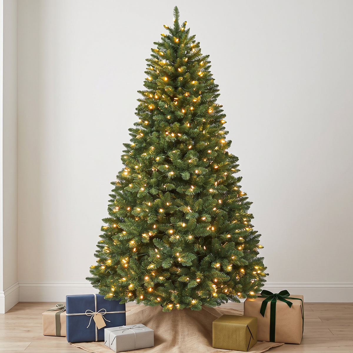 7.5 Ft Pre-Lit Artificial Christmas Tree with 450 Warm White LED Lights
