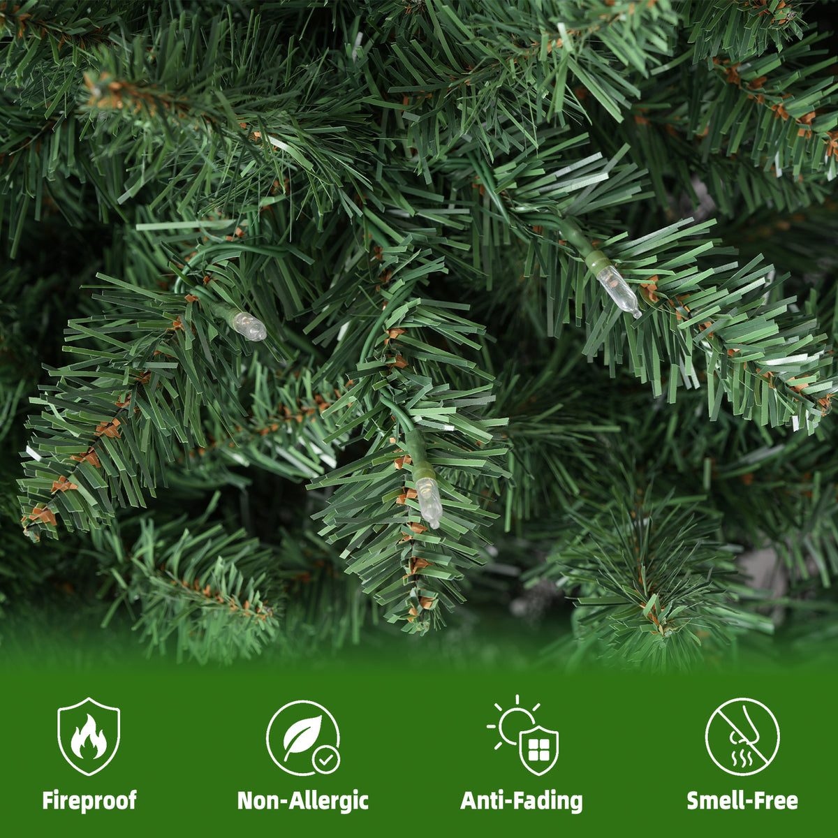 7.5 Ft Pre-Lit Artificial Christmas Tree with 450 Warm White LED Lights