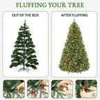 7.5 Ft Pre-Lit Artificial Christmas Tree with 450 Warm White LED Lights