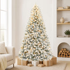 6 Ft Lightly Flocked Pre-Lit Artificial Christmas Tree with 250 Warm White LED Lights
