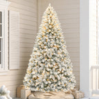 6 Ft Lightly Flocked Pre-Lit Artificial Christmas Tree with 250 Warm White LED Lights