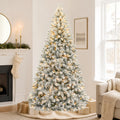 7.5 Ft Lightly Flocked Pre-Lit Artificial Christmas Tree with 450 Warm White LED Lights