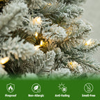 6 Ft Lightly Flocked Pre-Lit Artificial Christmas Tree with 250 Warm White LED Lights