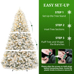 6 Ft Lightly Flocked Pre-Lit Artificial Christmas Tree with 250 Warm White LED Lights