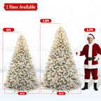 6 Ft Lightly Flocked Pre-Lit Artificial Christmas Tree with 250 Warm White LED Lights