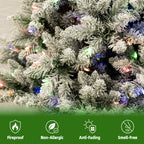 7.5 Ft Lightly Flocked Pre-Lit Artificial Christmas Tree with 450 Dual-Color LED Lights & 10 Lighting Modes