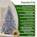 7.5 Ft Lightly Flocked Pre-Lit Artificial Christmas Tree with 450 Dual-Color LED Lights & 10 Lighting Modes