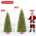 7.5 Ft Slim Pre-Lit Artificial Christmas Tree with 300 Warm White LED Lights