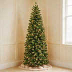 7.5 Ft Slim Pre-Lit Artificial Christmas Tree with 300 Warm White LED Lights