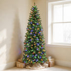 7.5 Ft Slim Pre-Lit Artificial Christmas Tree with 300 Warm White LED Lights