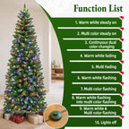 7.5 Ft Slim Pre-Lit Artificial Christmas Tree with 300 Warm White LED Lights