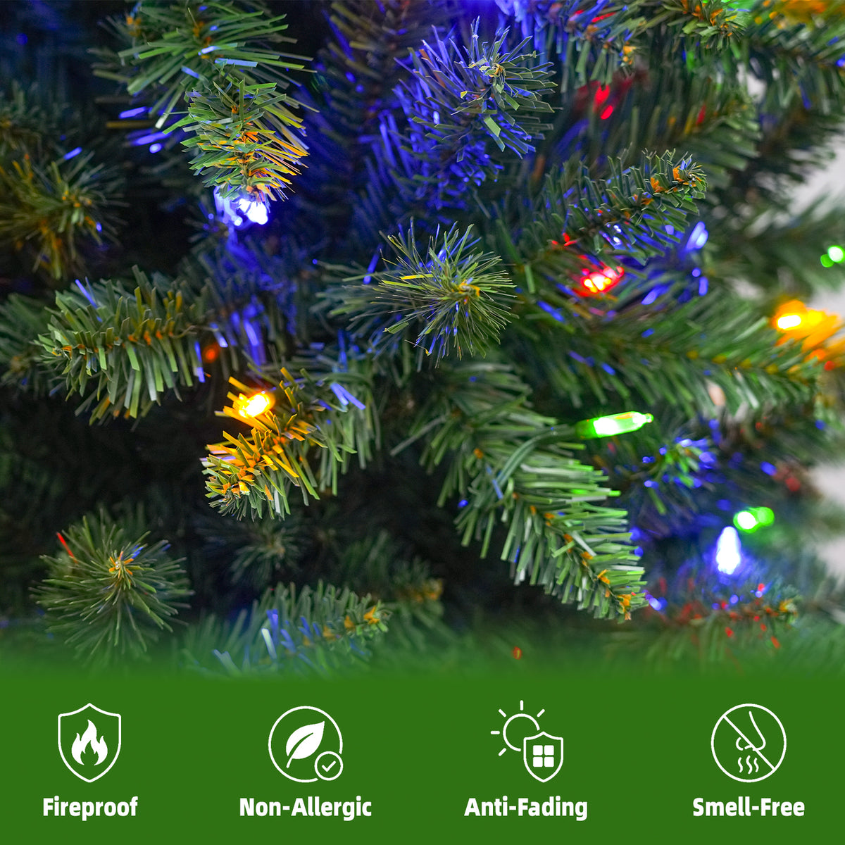 6 Ft Slim Pre-Lit Artificial Christmas Tree with 200 Dual-Color LED Lights & 10 Lighting Modes