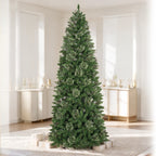 6 Ft Slim Mixed-Tip Pre-Lit Artificial Christmas Tree with 200 Warm White LED Lights