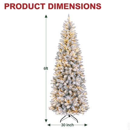 Vivatrees 6FT 7.5FT Prelit Artificial Xmas Tree, Featuring 10 Lighting Modes, Hinged Design, Metal Stand, Realistic Holiday Pine Tree
