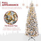 Vivatrees 6FT 7.5FT Prelit Artificial Xmas Tree, Featuring 10 Lighting Modes, Hinged Design, Metal Stand, Realistic Holiday Pine Tree