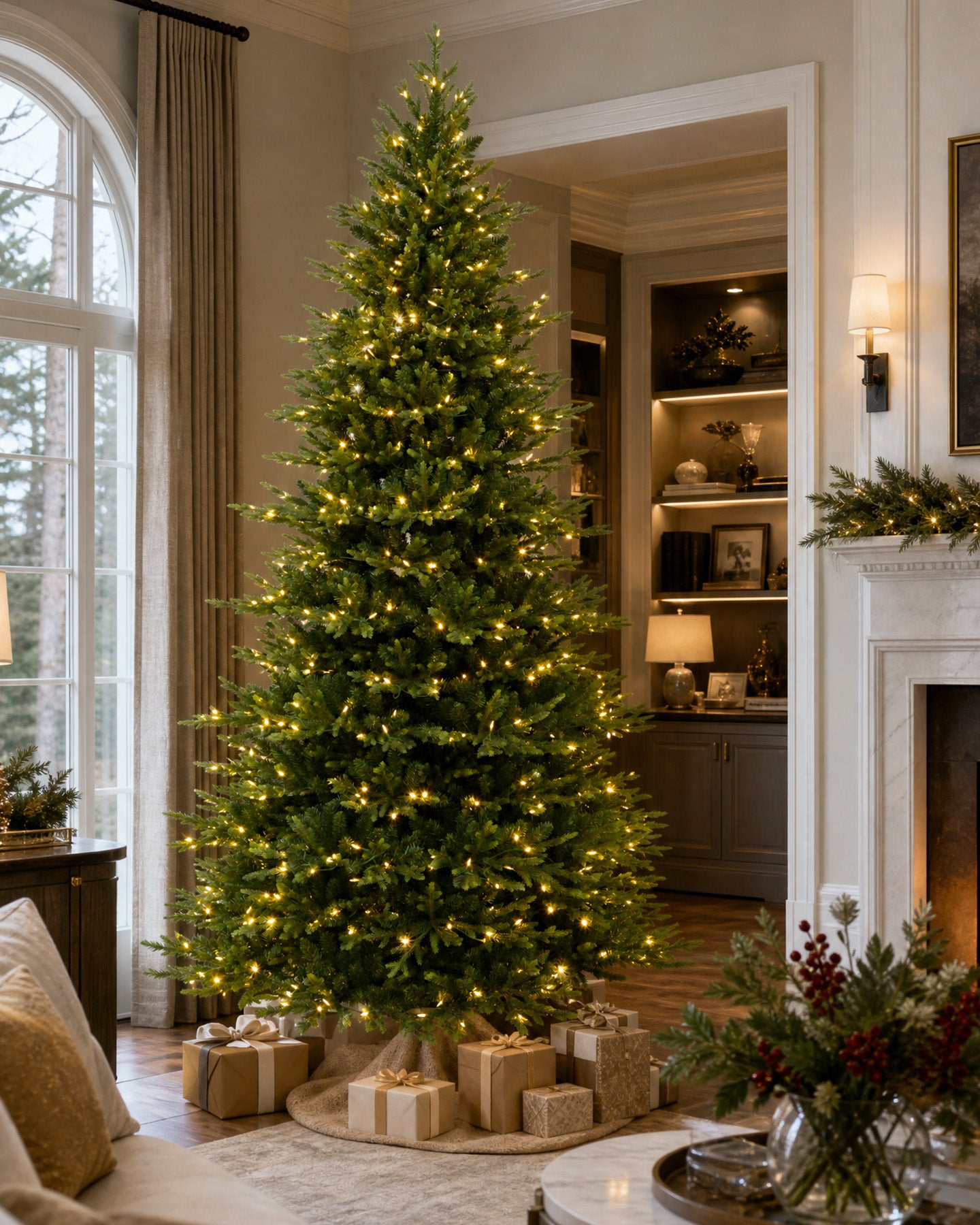 7.5' Evercrest Pre-Lit Fir Artificial Christmas Tree with 450 Warm White LED Lights