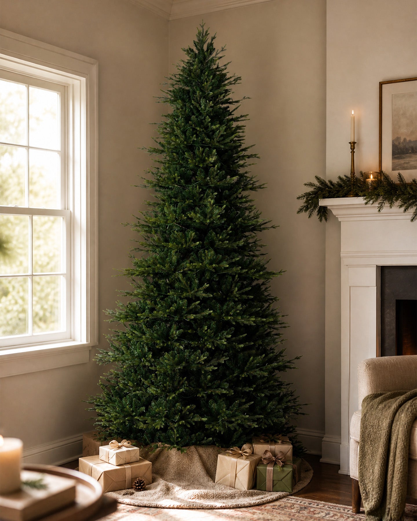 7.5' Evercrest Pre-Lit Fir Artificial Christmas Tree with 450 Warm White LED Lights