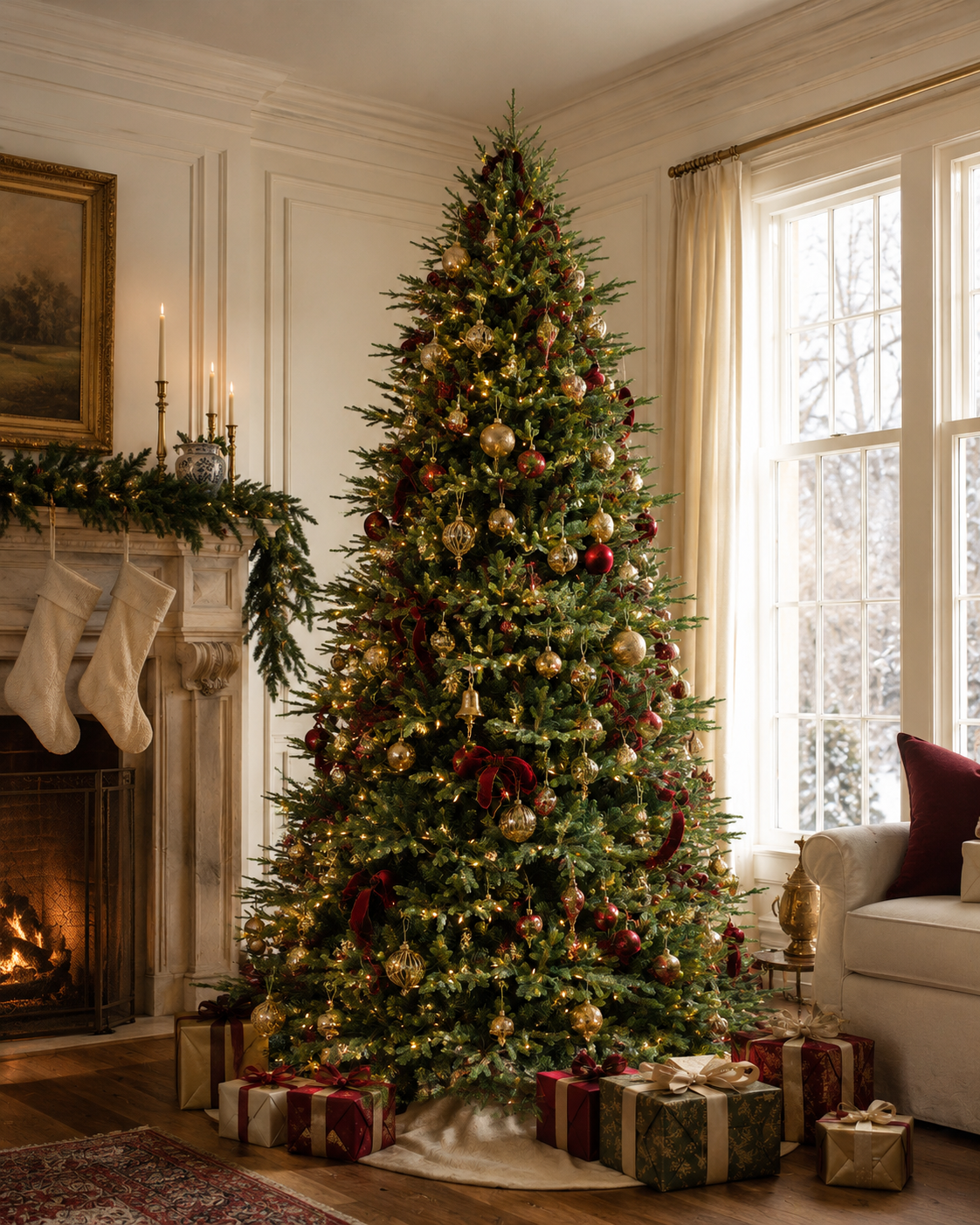 7.5' Evercrest Pre-Lit Fir Artificial Christmas Tree with 450 Warm White LED Lights