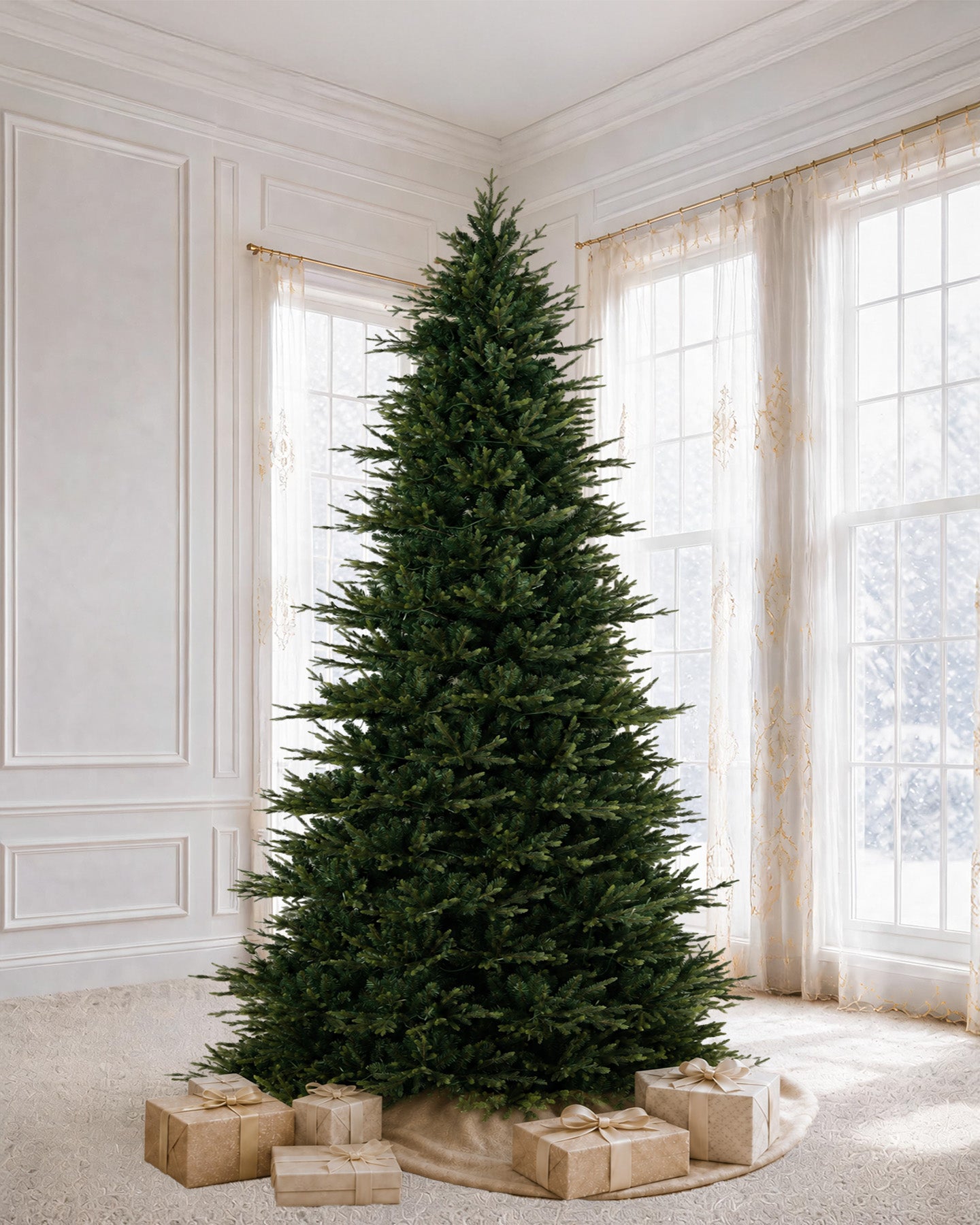 9' Evercrest Pre-Lit Fir Artificial Christmas Tree with 600 Warm White LED Lights