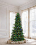 7.5' EverJoy Pre-Lit Fir Artificial Christmas Tree with 450 Warm White & Color LED Lights