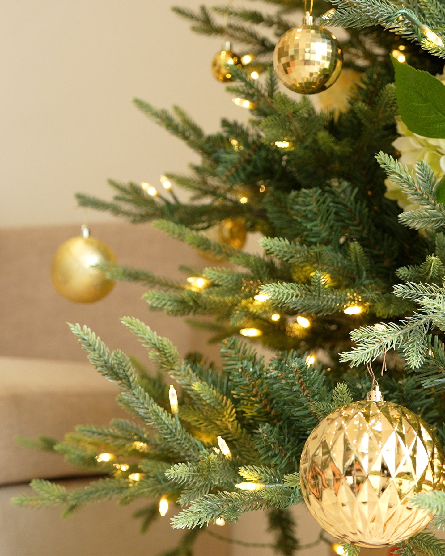 12' EverJoy Pre-Lit Fir Artificial Christmas Tree with 850 Warm White & Color LED Lights