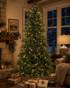 12' EverJoy Pre-Lit Fir Artificial Christmas Tree with 850 Warm White & Color LED Lights