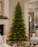 12' EverJoy Pre-Lit Fir Artificial Christmas Tree with 850 Warm White & Color LED Lights